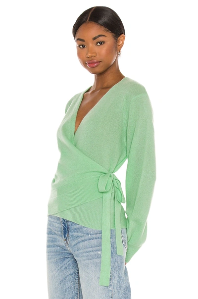 Shop 27 Miles Malibu Clarise Wrap Front Tie Sweater In Pistachio