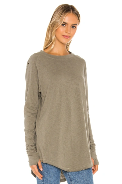 Free People We The Free Arden Extra Long Cotton Top In Army