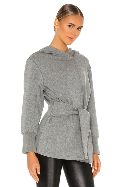 Shop Varley Cove Wrap Sweater In Lead Marl
