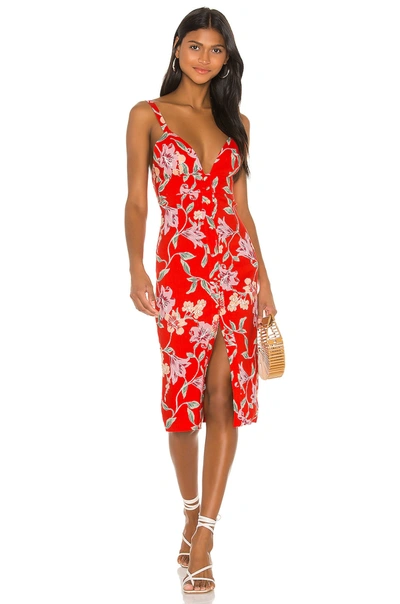 Shop Privacy Please Lantana Midi Dress In Red Jessa Floral
