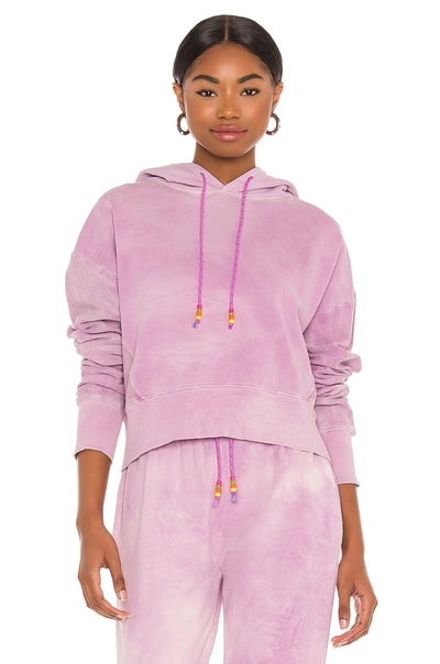 Shop Dannijo Cropped Hoodie In Pink