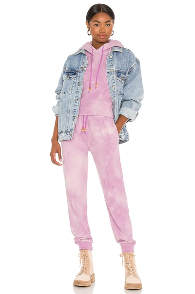 Shop Dannijo Cropped Hoodie In Pink