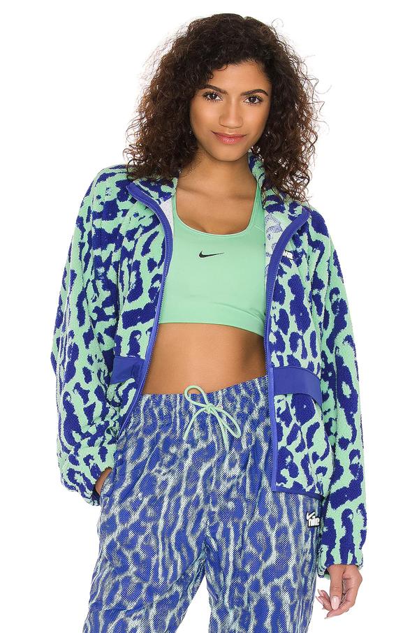 nike nsw animal print sherpa jacket