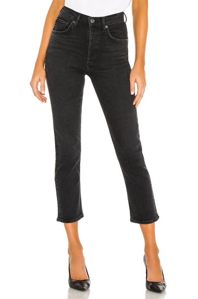 Shop Agolde Riley High Rise Straight Crop In Panoramic