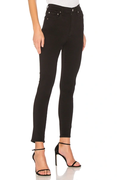 Shop Agolde Roxanne Super High Rise Skinny In Jet