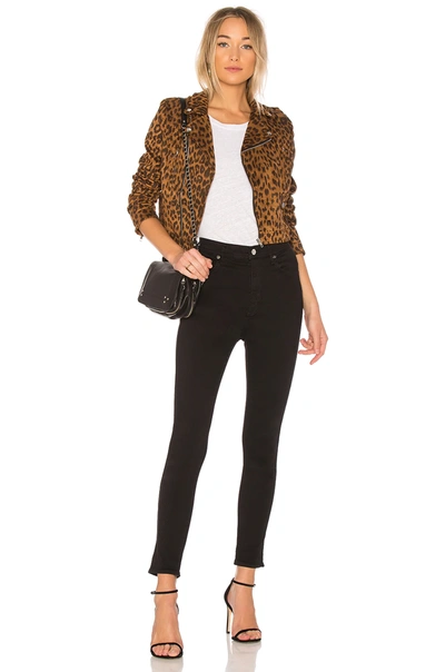 Shop Agolde Roxanne Super High Rise Skinny In Jet