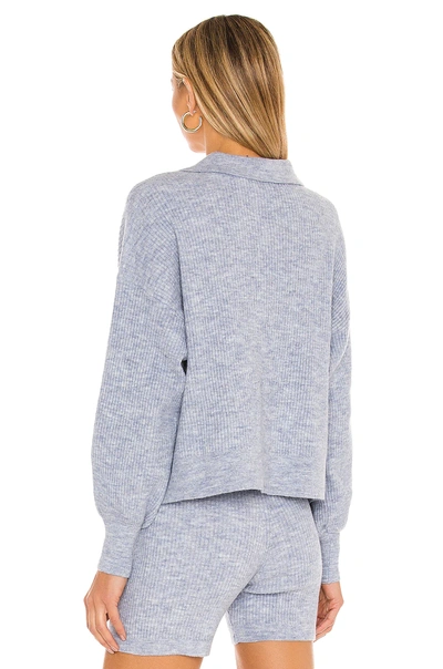 Shop Song Of Style Amanda Oversized Knit Polo In Blue