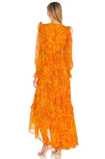 Shop Amur Allegra Gown In Persimmon Jungle