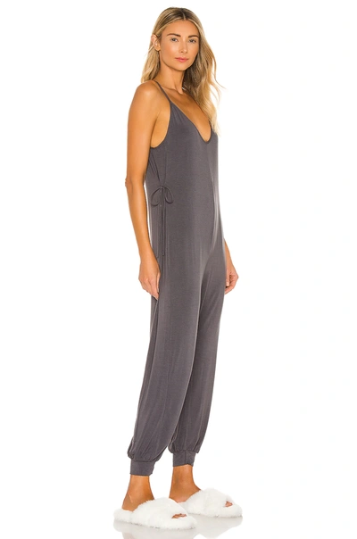 Shop Eberjey Finley Knotted Jumpsuit In Ebony