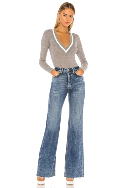 Lovers & Friends Natasha Bodysuit In Heather Grey