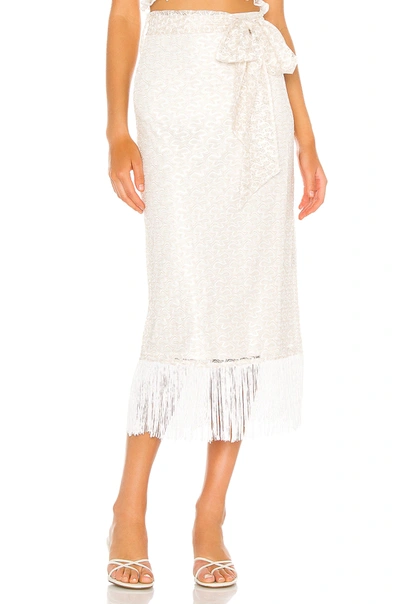 Shop House Of Harlow 1960 X Revolve Haya Skirt In White & Gold