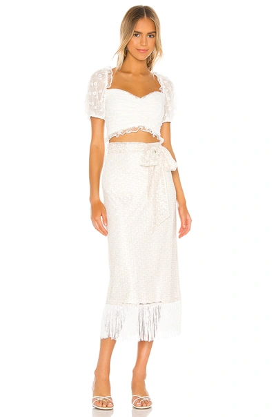 Shop House Of Harlow 1960 X Revolve Haya Skirt In White & Gold
