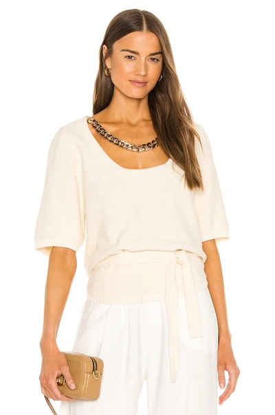 Shop Bubish Cara Chain Knit Top In Soft Cream