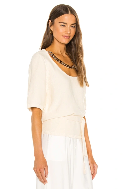 Shop Bubish Cara Chain Knit Top In Soft Cream