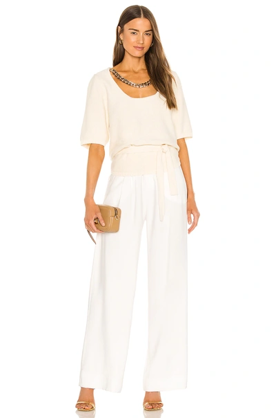 Shop Bubish Cara Chain Knit Top In Soft Cream