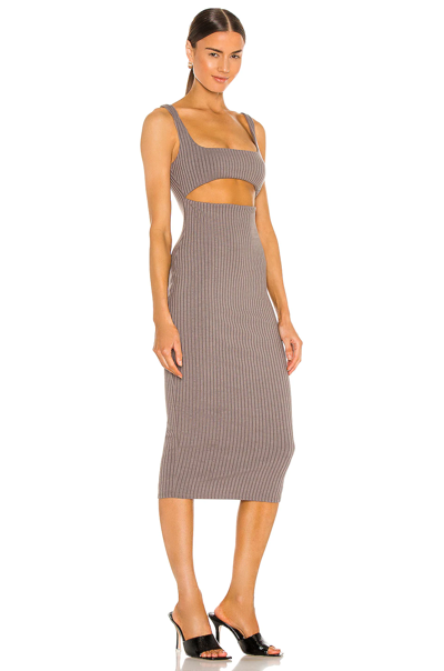 H:ours Dahlia Midi Dress In Charcoal
