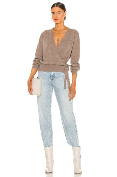 Shop 27 Miles Malibu Clarise Wrap Front Tie Sweater In Sable