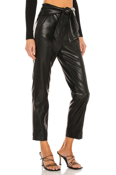 Simkhai Tessa Vegan Leather Cropped Trousers In Black