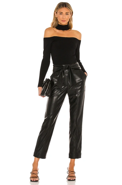 Simkhai Tessa Vegan Leather Cropped Trousers In Black