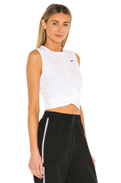 Nike White Dry-fit Twist Cropped Sport Top | ModeSens