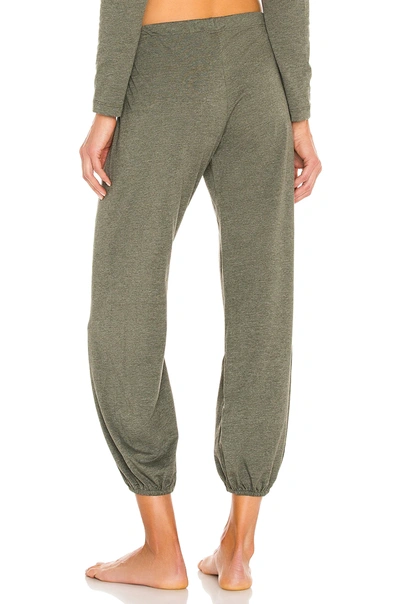Shop Eberjey Heather Cropped Pant In Avocado