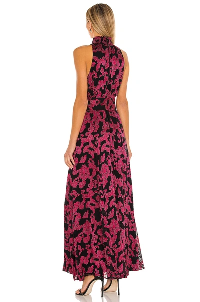 Shop Alice And Olivia Dita Smocked Neck Maxi Dress In Show Me Love Wild Pink