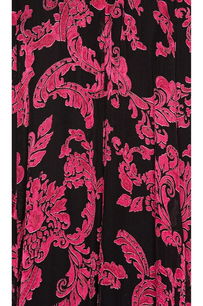 Shop Alice And Olivia Dita Smocked Neck Maxi Dress In Show Me Love Wild Pink
