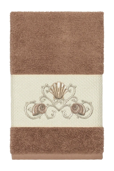 Shop Linum Home Bella Embellished Hand Towel In Latte