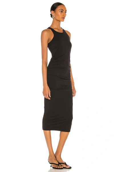 Shop Michael Stars Racerback Midi Dress In Black