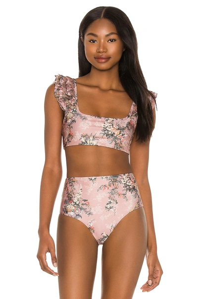 Shop Agua Bendita Arielle Papier Bikini Top In Rose