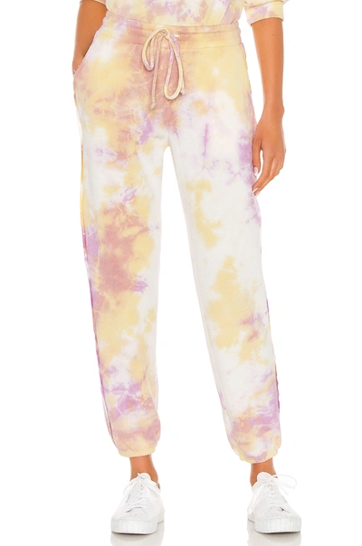 Shop Michael Stars X Revolve Tie Dye Sweatpants In Lilac & Volt