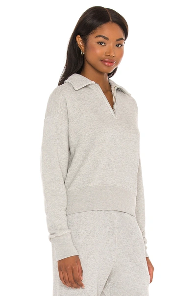 Re/done 70s Half-zip Cotton Sweatshirt In Grey | ModeSens