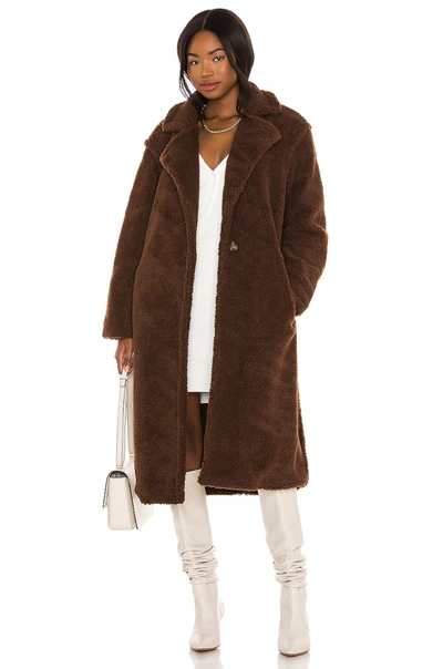 Shop Bb Dakota Paddington Faux Fur Coat In Dark Chocolate
