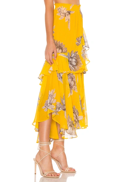 Shop Misa Randi Skirt In Floral Yellow