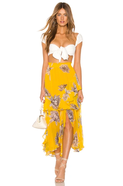 Shop Misa Randi Skirt In Floral Yellow