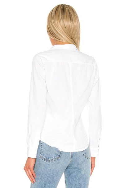 Frank & Eileen Eileen Long-sleeve Button-front Cotton Shirt In White Tattered Wash Denim