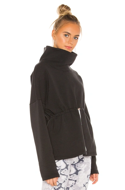 Varley Barton Drawstring-waistband Cotton-blend Jumper In Black