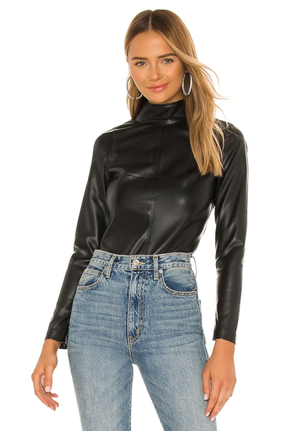 Shop Alexis Peri Vegan Leather Top In Black