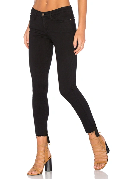 Shop Frame Denim Le Skinny De Jeanne Unfinished Hem In Film Noir