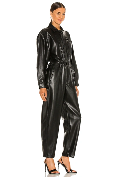 Shop Agolde Vegan Leather 80's Jumpsuit In Detox