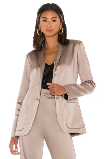 Shop Amanda Uprichard X Revolve Shawl Collar Blazer In Mushroom