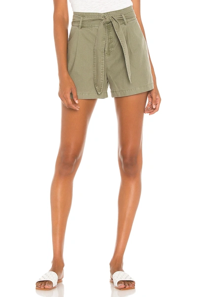 Shop David Lerner Lexi Pleated Short In Olive