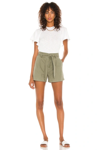 Shop David Lerner Lexi Pleated Short In Olive