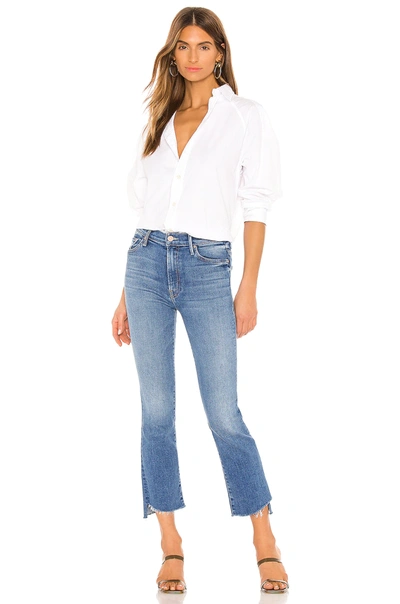 Mother The Insider High-rise Crop Step Fray Hem Jeans In Promises T