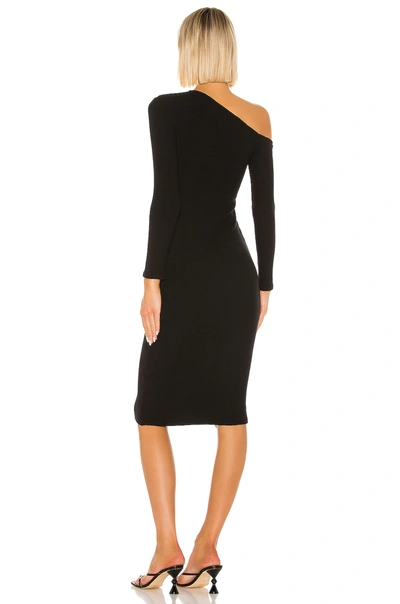 Shop Enza Costa Sweater Knit Angled Midi Dress In Black