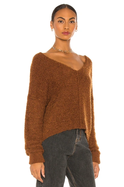 Free People Icing V neck Sweater brown In Mocha Java ModeSens