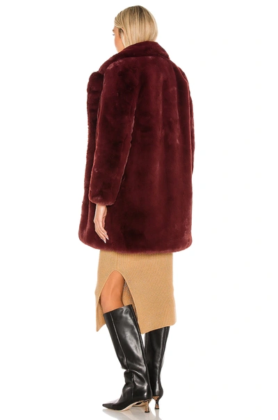 Shop Apparis Sasha Faux Fur Jacket In Burgundy