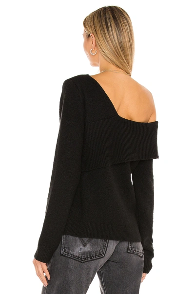 Shop 525 Foldover One Shoulder Sweater In Black