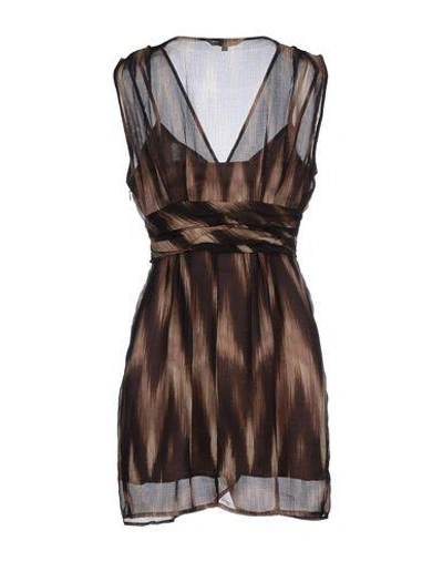 Shop Bb Dakota Short Dress In Dark Brown