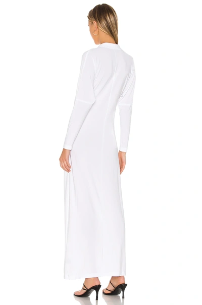 Shop Norma Kamali Tie Front Nk Shirt Dress In White